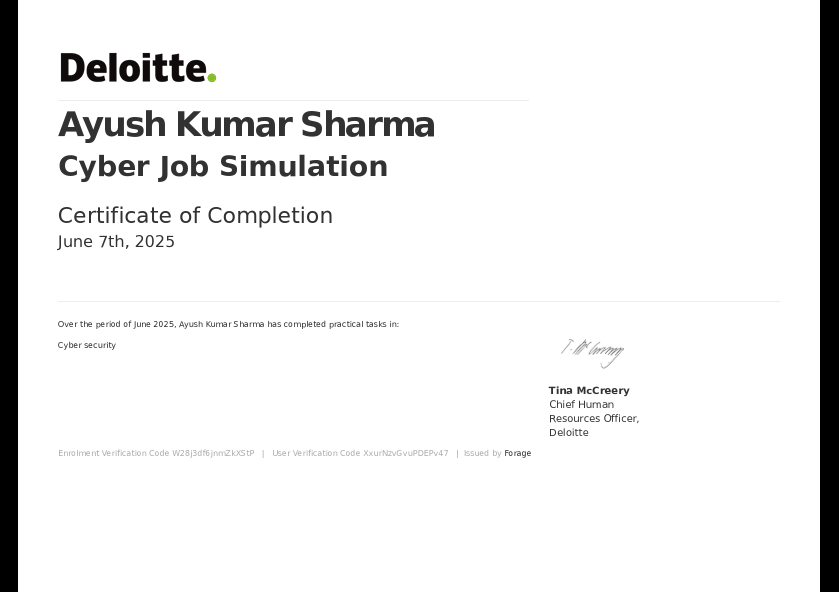 Deloitte Certificate